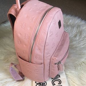 mcm ottomar leather backpack pink